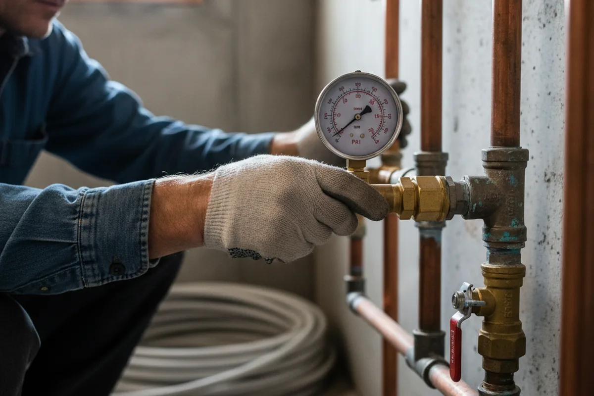 Pressure testing a repaired line during Water Line Repair in Loyalton